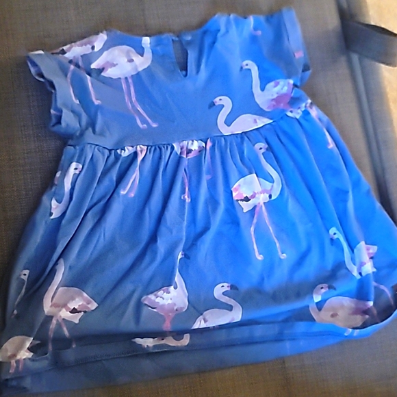 Yeah Collection Blue and Pink Flamingo Dress - Picture 3 of 4